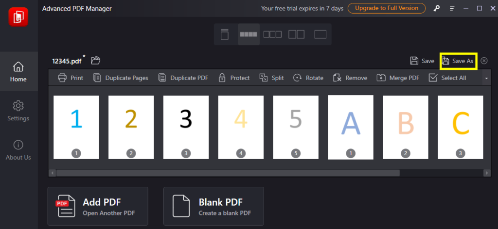 save a new PDF file