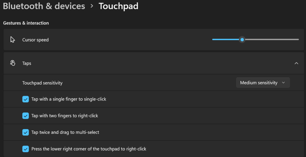 customize touchpad gestures on your Windows 11