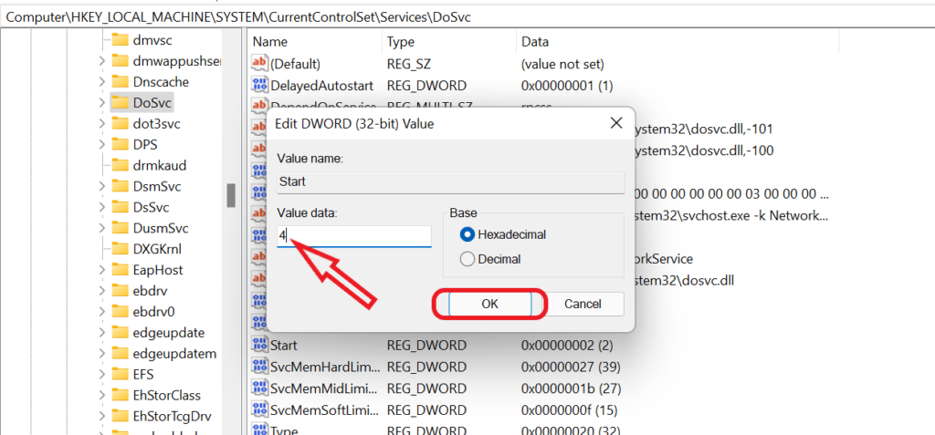 Change the Value Data