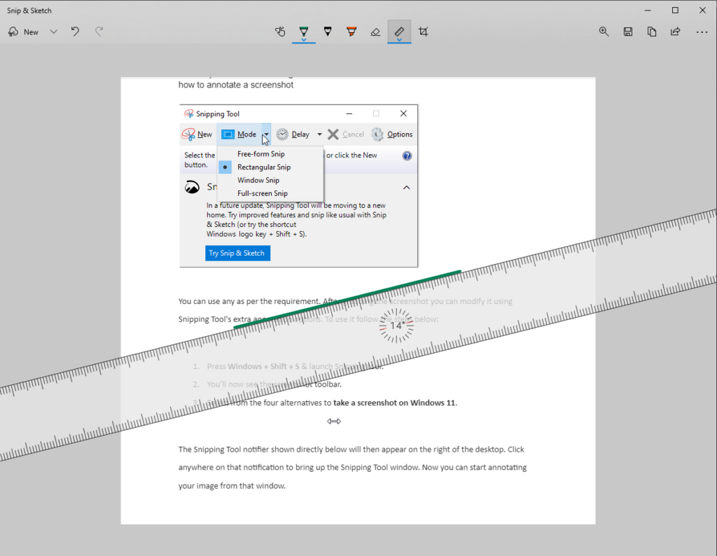Rotate the ruler
