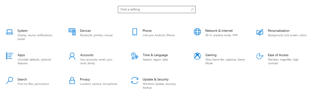 Settings Panel