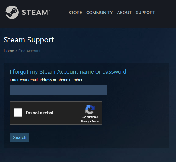 Steam Help page