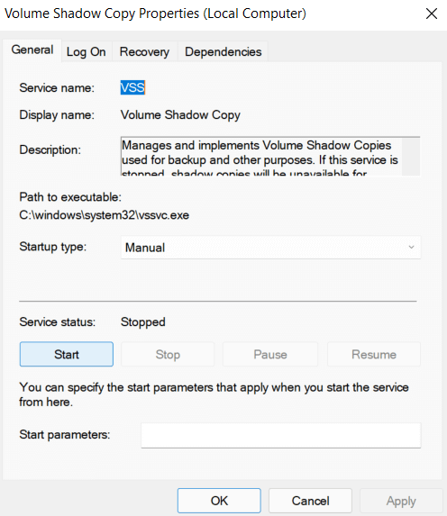 failed to create volume snapshot