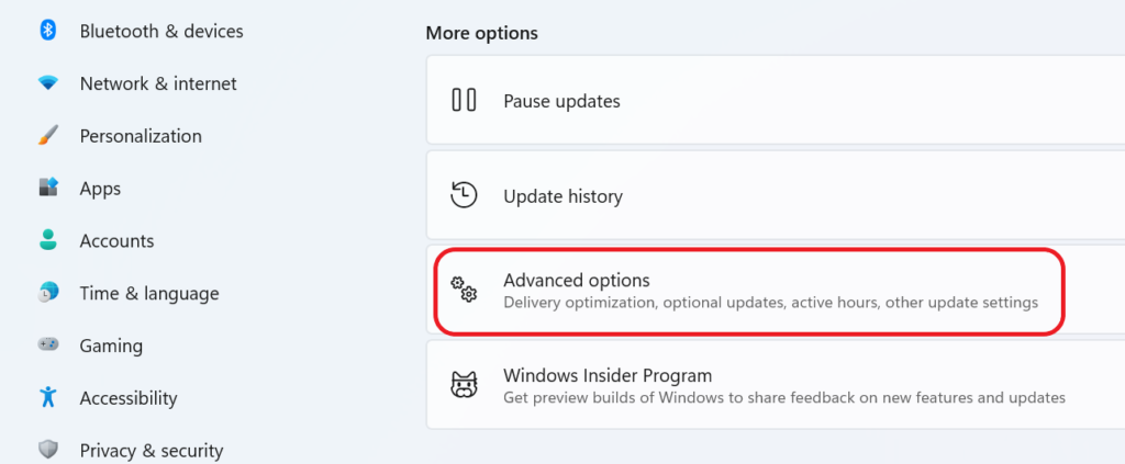 Windows Update window