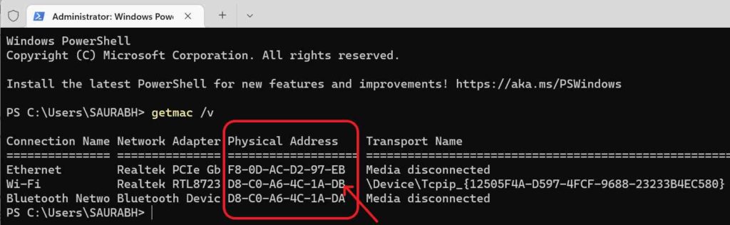 physical address ss