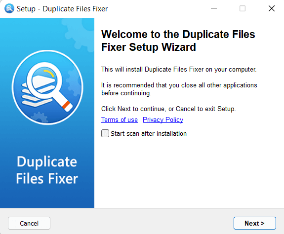 Delete duplicate files