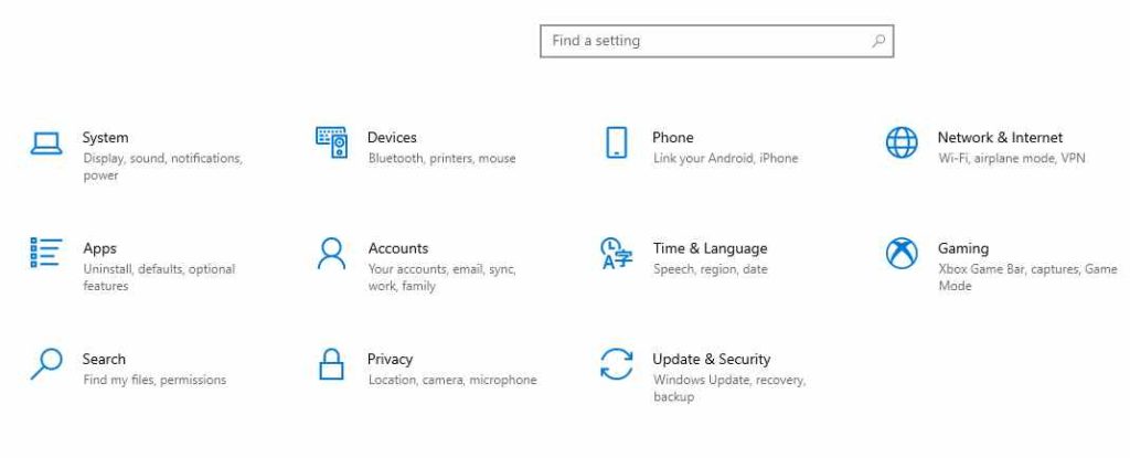 open settings window