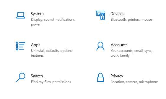 open windows settings