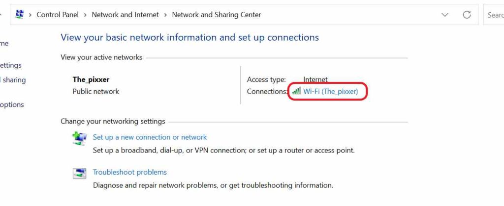 click on wifi