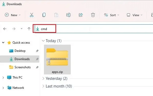unzip files in Windows 11