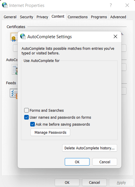 Credential manager not working