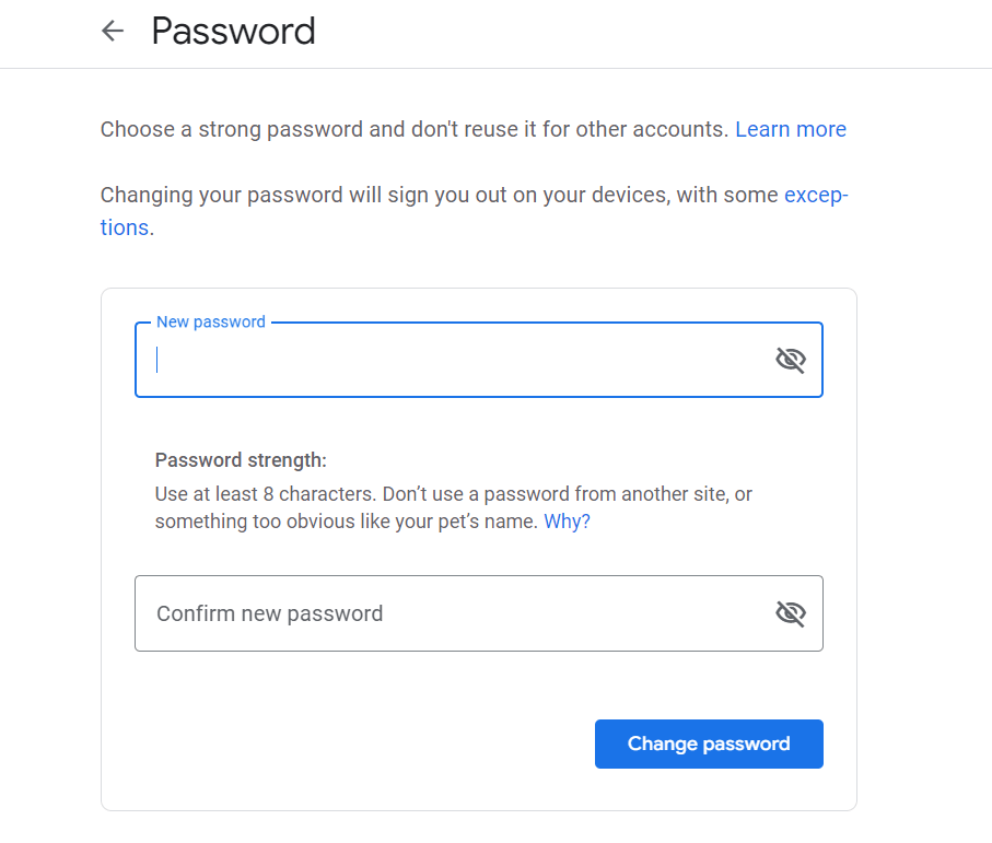 Change password
