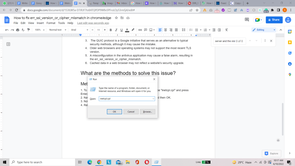 Clear out the SSL Cache