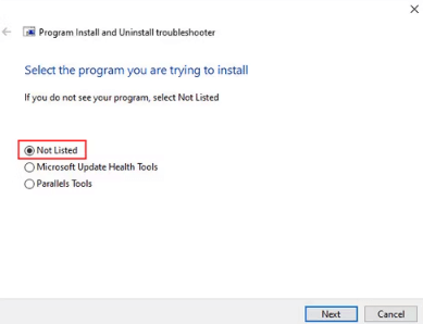 there is a problem with this windows installer package