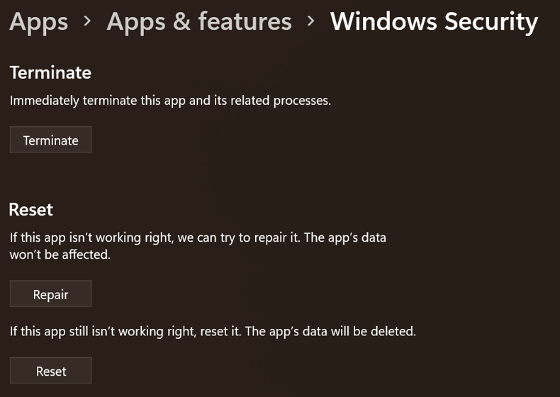 you'll need a new app to open this windowsdefender link