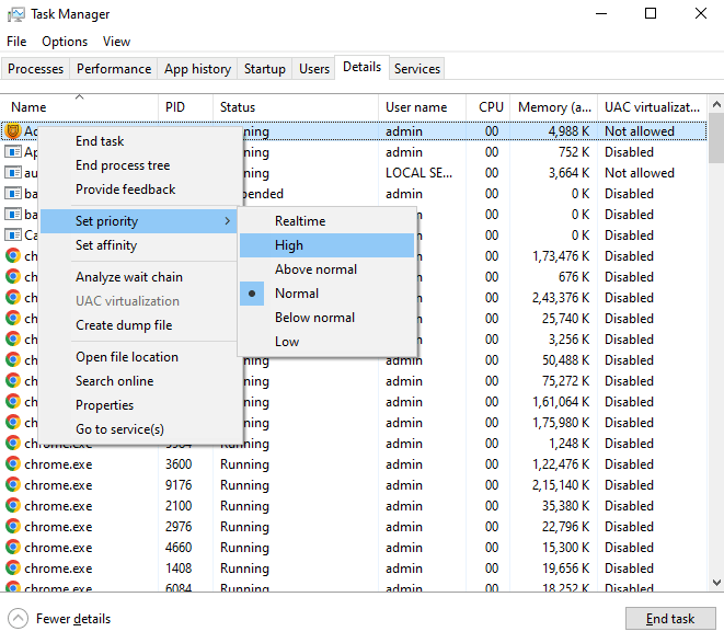 Details tab
