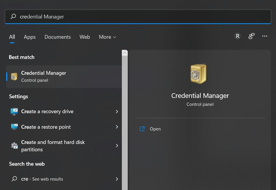 Credential manager not working