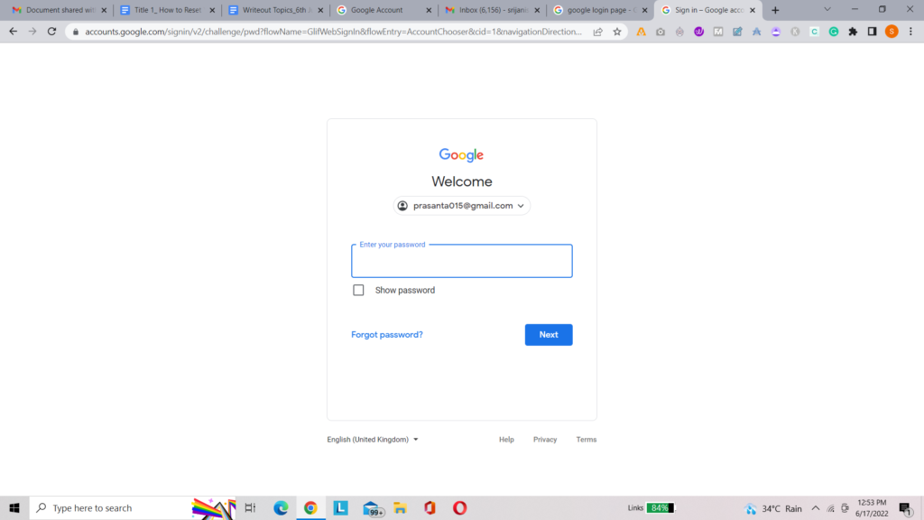 Forgot Password