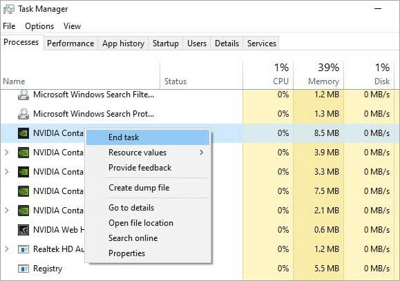 NVidia control panel not opening