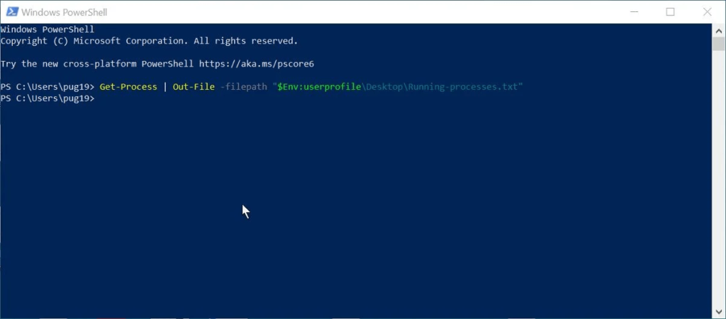 PowerShell window