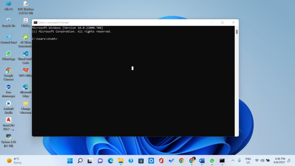 Change Directories in Command Prompt