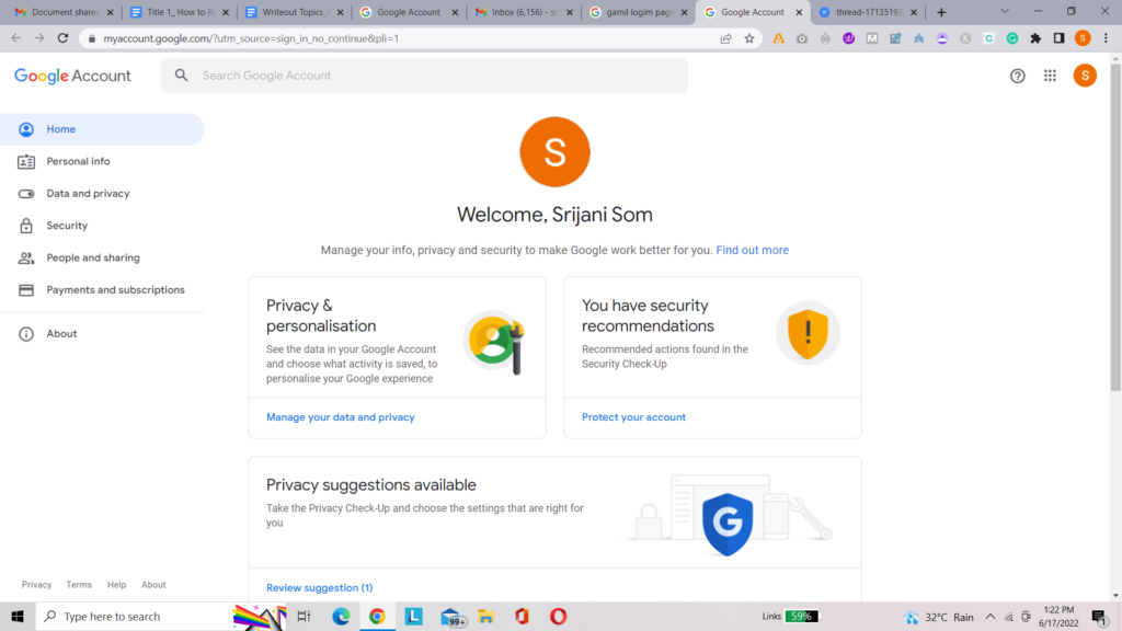 Signing in to Google