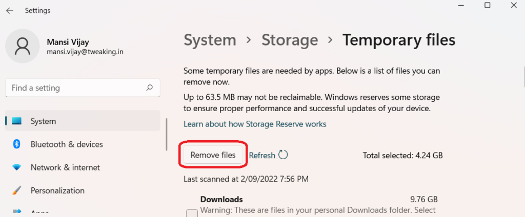 WINDOWS 11 REMOVE TEMP FILES