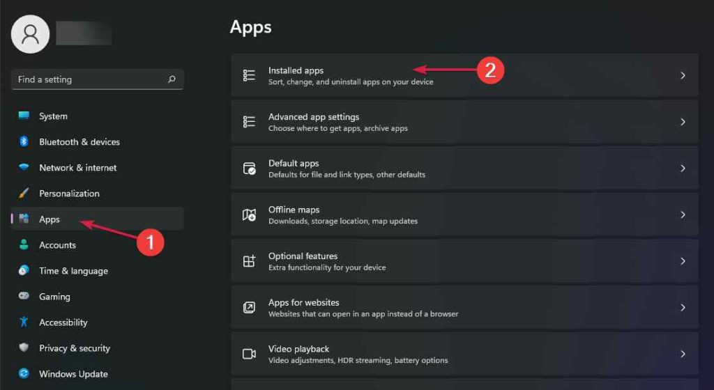 installed apps