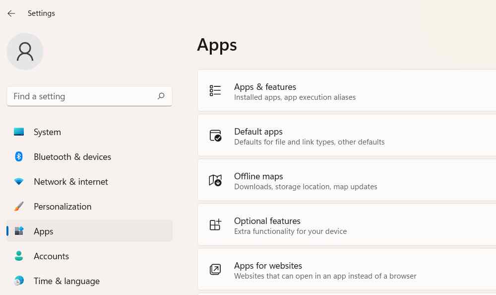 select apps in admin settings