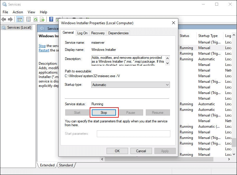there is a problem with this windows installer package