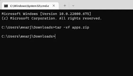 unzip files in Windows 11