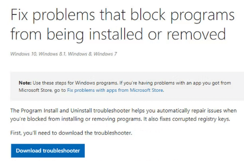 there is a problem with this windows installer package
