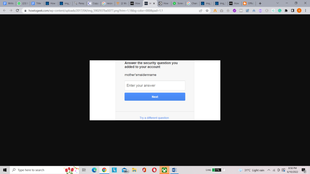reset your Gmail password