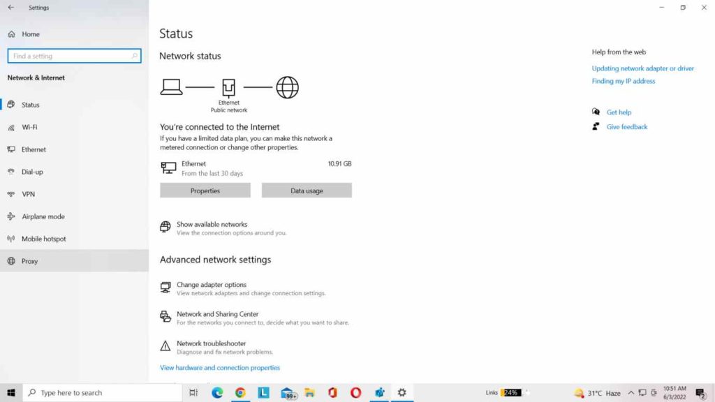 select proxy tab