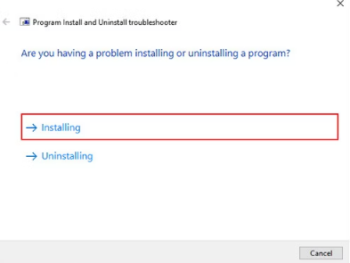 there is a problem with this windows installer package