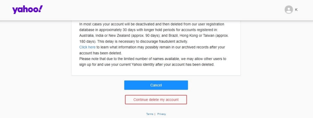Delete Yahoo Account Permanently