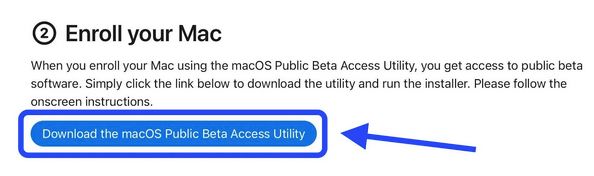 Download the macOS Public Beta Access Utility