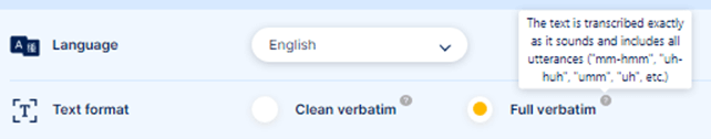 Get Transcription As is