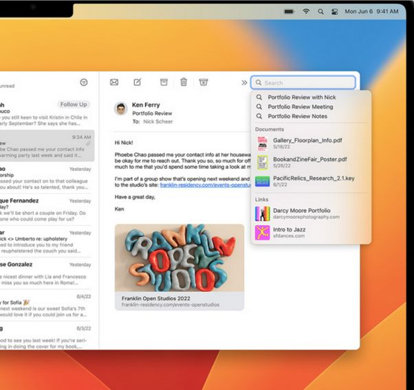 Improved Search on Mail App