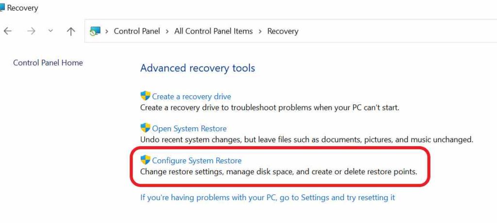 configure
