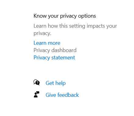Privacy dashboard