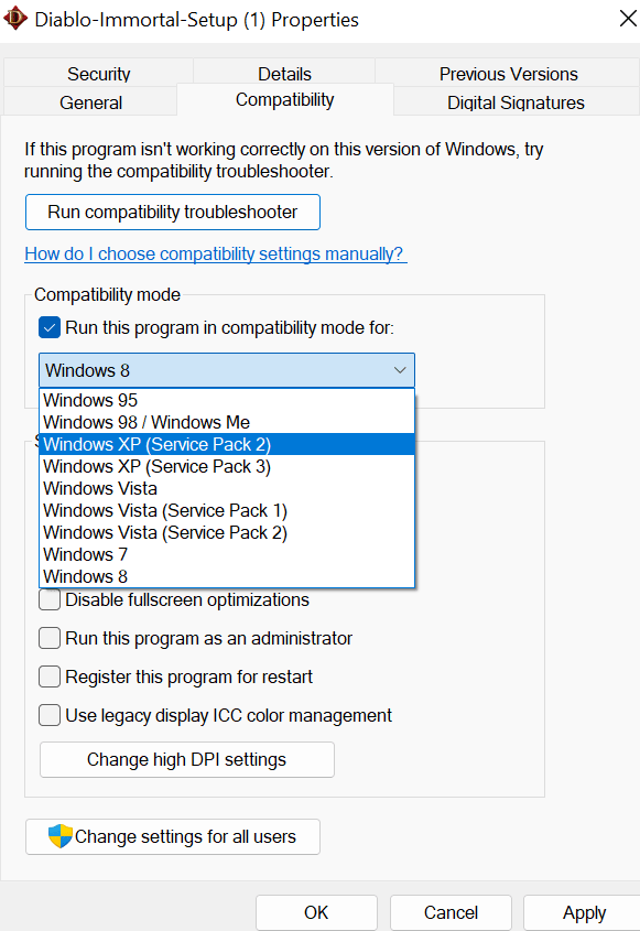 Compatibility mode