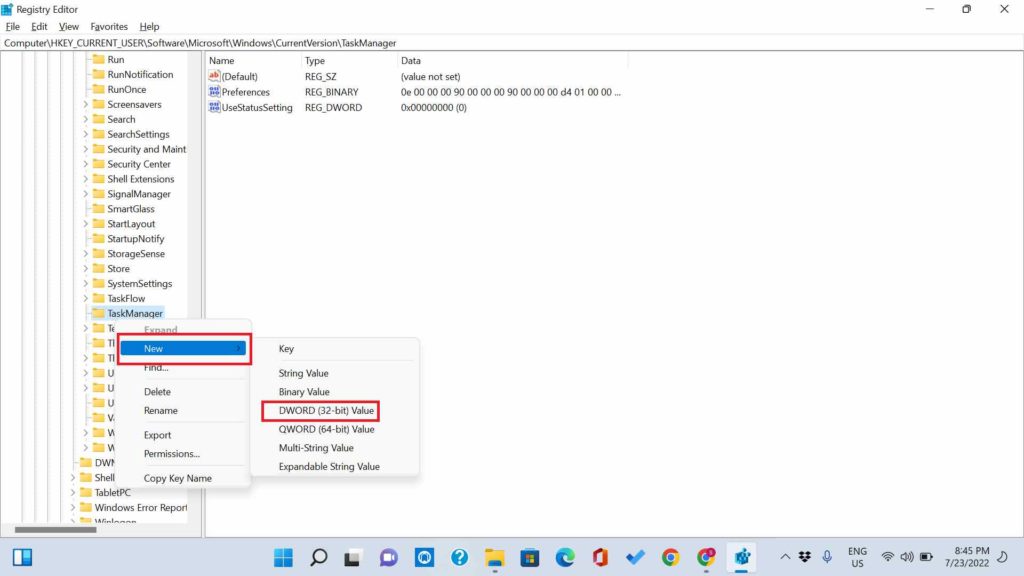 Change the Task Manager Default Start Page on Windows 11