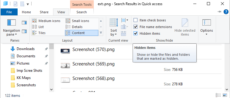 Hidden Items