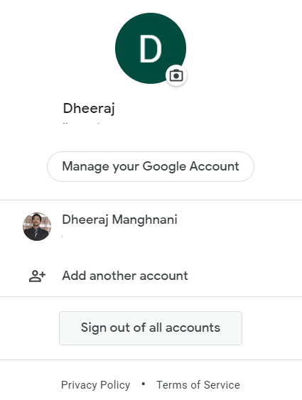 Log out of Google Account