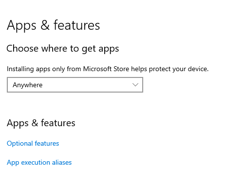 Optional features Optional features