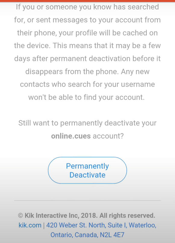 delete my kik account