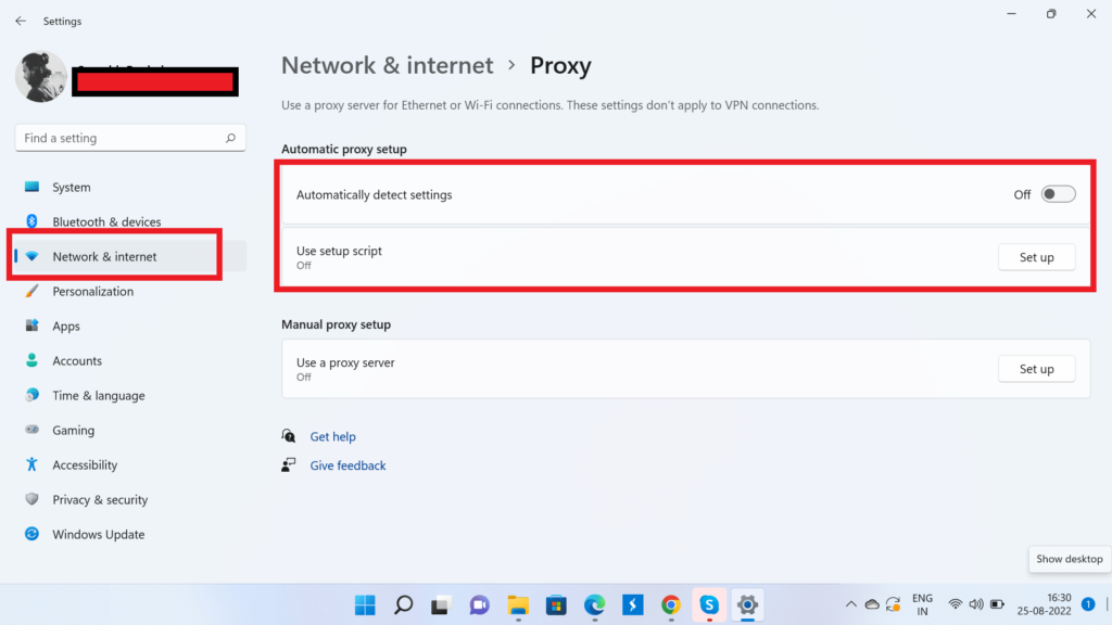 Proxy options