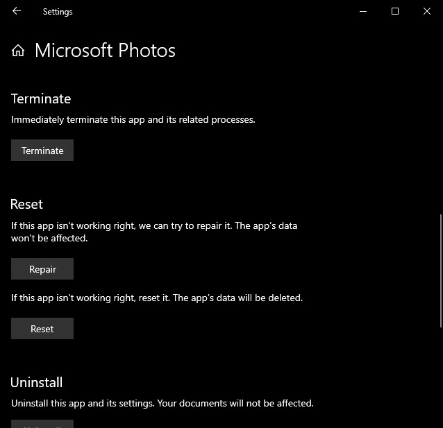 windows 10 photo import not working