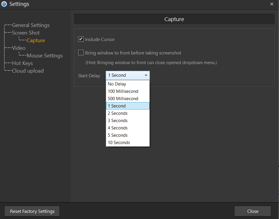 delayed screenshots on windows